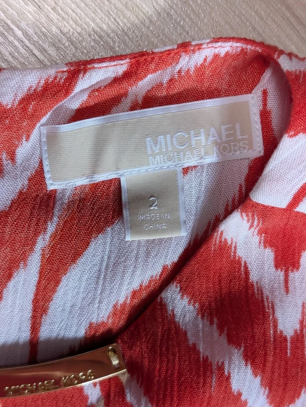 Michael Kors Blouse Tank Orange White Size 2